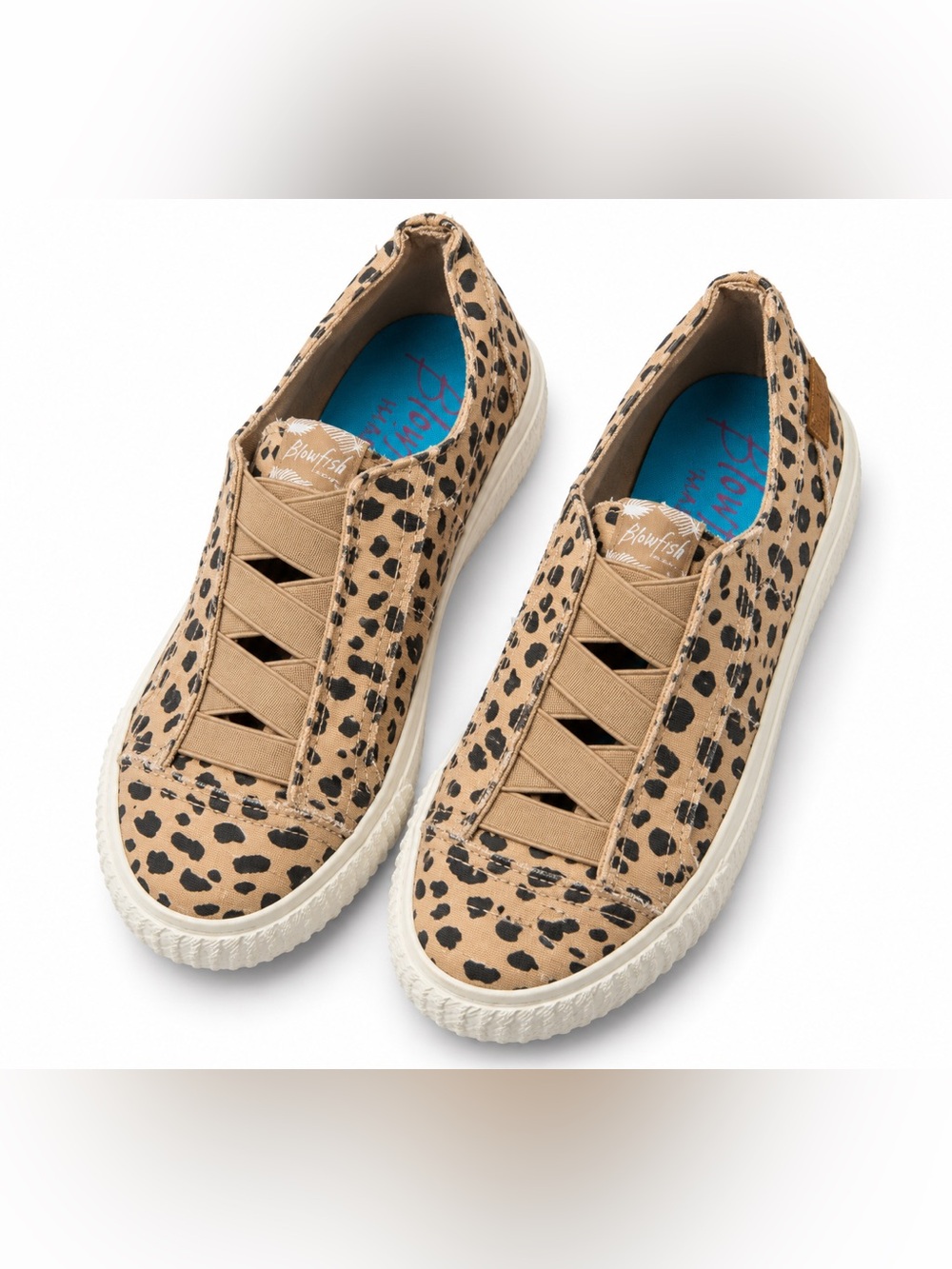 Blowfish Beige Leopard-Print Slip-On Sneakers
